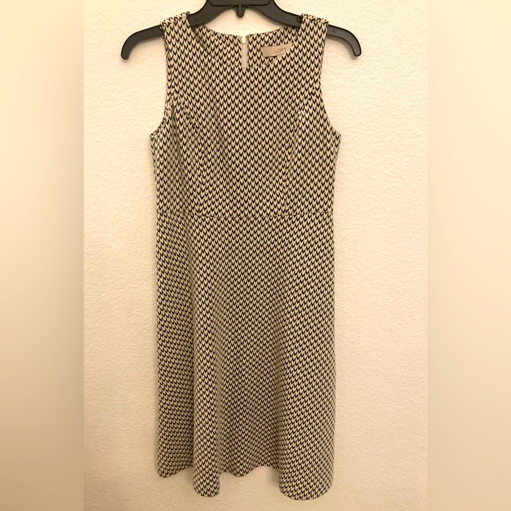 3/$12 LOFT fit and flare chevron dress